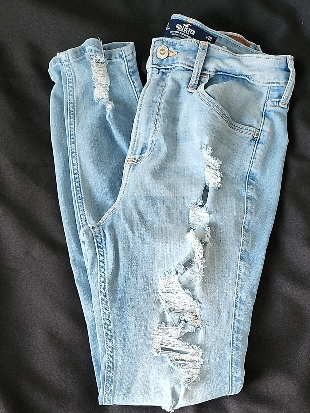 Hollister Light Wash Ripped Skinny Jeans